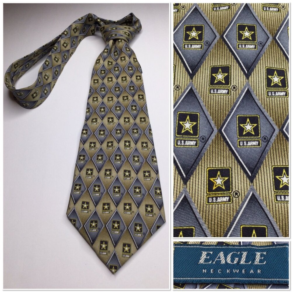 US Army Silk Tie By Eagle Neckwear Mens Necktie